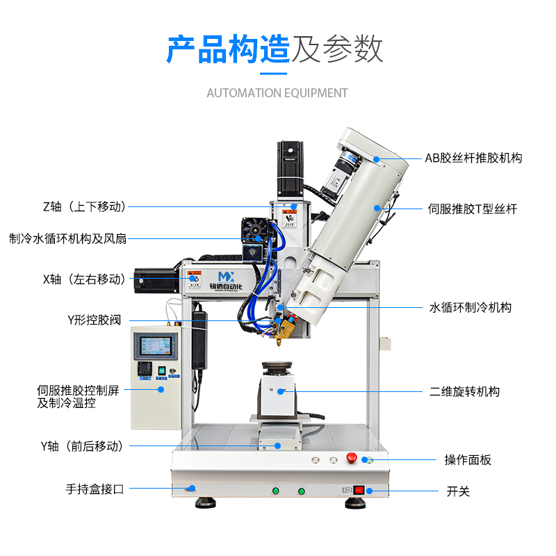 250毫升AB胶伺服推胶点胶机