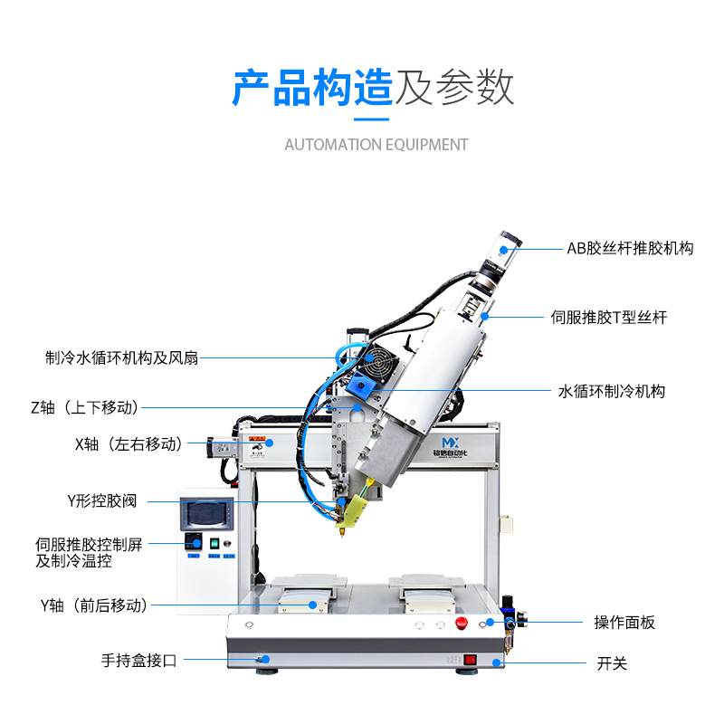 双工位伺服推胶AB胶点胶机