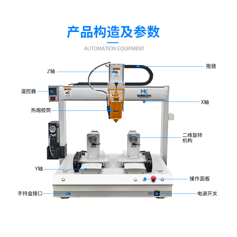 双平台热熔点胶机